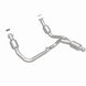 MagnaFlow catalytic converter direct fit for 2014-2016 GMC Sierra 1500 V6 4.3L engine, showing the metallic component with inlet and outlet ports.