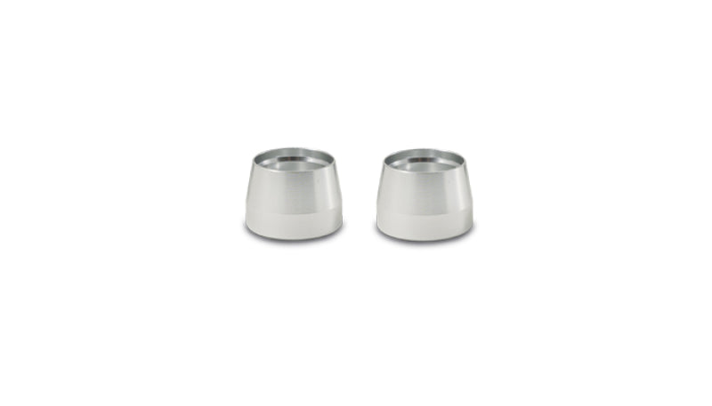 Vibrant -3AN PTFE hose olive inserts, 2-pack, metal fittings for secure connection in automotive and fluid transfer applications.