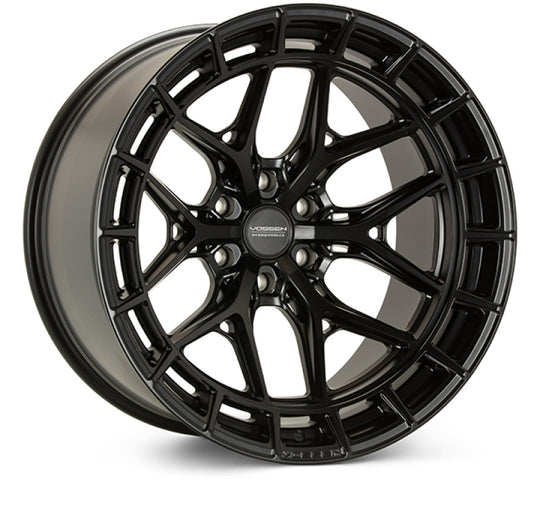 Vossen HFX-1 22x12 forged satin black wheel with ultra deep dish, 8x180 bolt pattern, ET-44 offset, and 124.3 center bore
