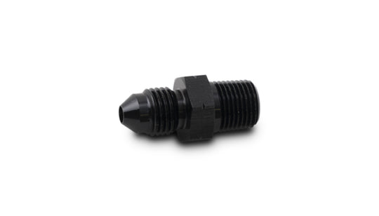 Vibrant BSPT adapter fitting -8 AN to 1/4 inch -19 for automotive or hydraulic connections, shown in detailed close-up.
