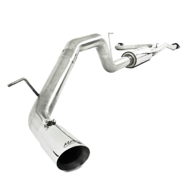 MBRP axle back muffler delete for 2010-2015 Chevrolet Camaro V6 3.6L, showing the stainless steel exhaust pipe and muffler components.