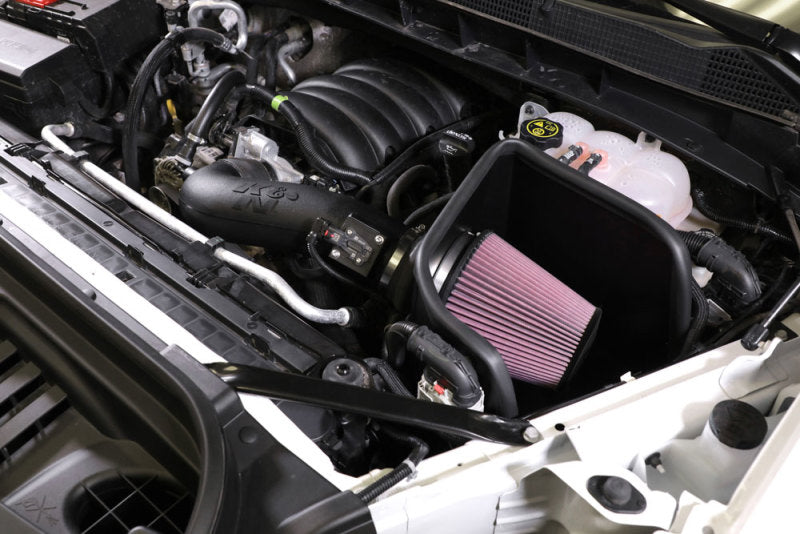 K&N Engineering cold air intake system for Chevrolet 1500 V8 trucks, featuring a high-performance air filter and intake tube system.