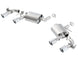 Borla axle back exhaust for 2016 Chevy Camaro SS 6.2L with dual NPP Atak quad RD RL tips, dual exit rear section.
