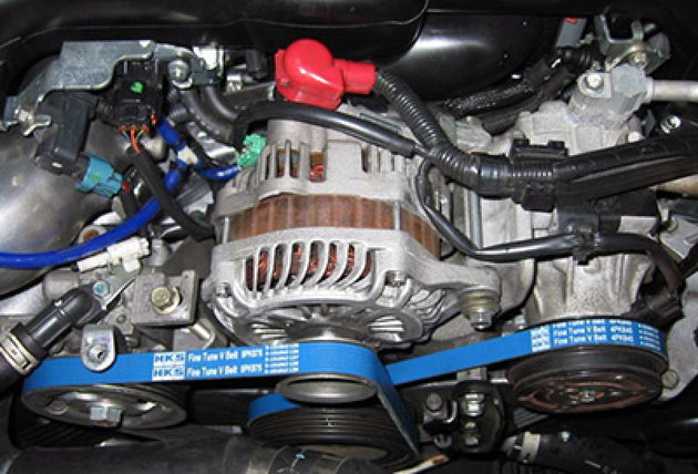 HKS Fine Tune V-Belt 6PK1905 for timing and accessory belts, showing a close-up of the black V-belt with HKS branding.