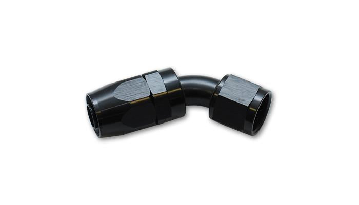 Vibrant -6AN 45-degree elbow hose end fitting with durable metal construction for automotive or industrial use.