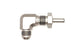DeatschWerks 8AN male flare to 5/16-inch male barb bulkhead fitting with 90-degree angle and included nut.