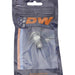 DeatschWerks titanium 6AN male flare to M16 x 1.5 male metric fitting with crush washer for automotive fuel or oil lines.