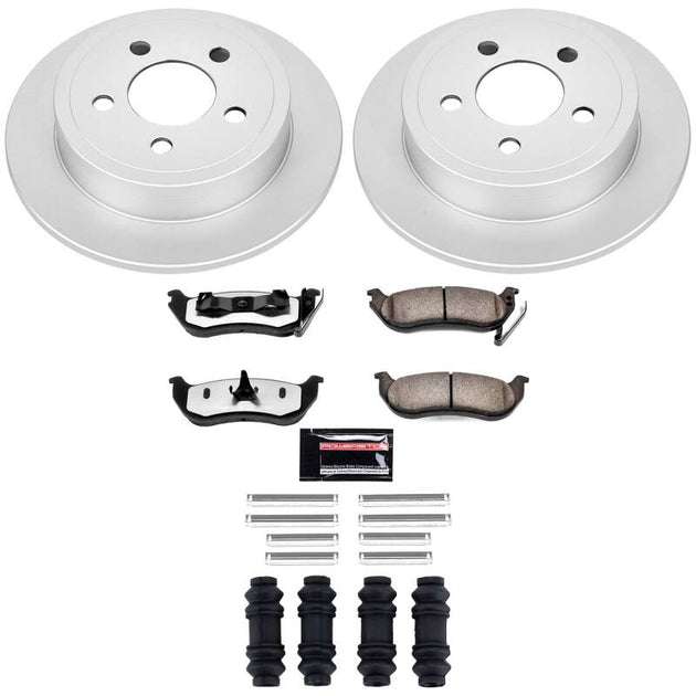 PowerStop rear Z36 coated brake kit for Jeep Liberty 2003-2007, includes performance brake components for truck and tow use