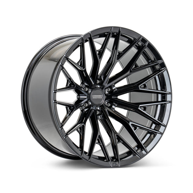 Vossen HFX-6 22-inch forged wheel with super deep face in gloss black, featuring 8x165.1 bolt pattern and ET-18 offset.