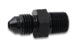Vibrant BSPT adapter fitting with -3 AN to 1/8 inch -28 threads, showcasing metal construction and precise threading.