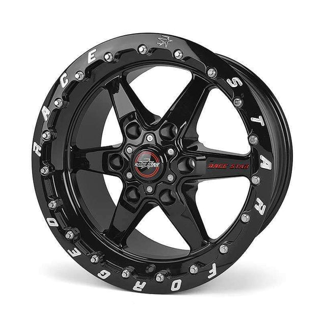 Race Star 93 Truck Star 15x10 cast wheel with 6x5.50 bolt pattern, gloss black finish, single bead lock, for trucks.