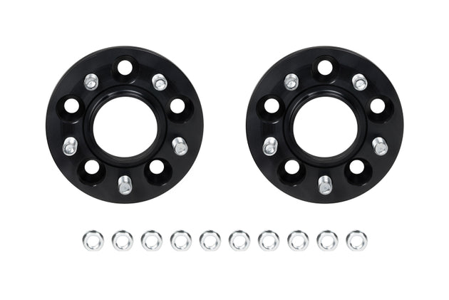 Eibach 20-25 Chevrolet Corvette black 15mm wheel spacers with 5x120 bolt pattern and 66.9mm hub for enhanced fitment.