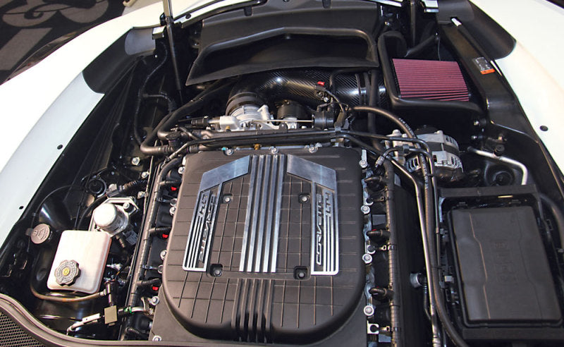 K&N Engineering cold air intake for 2015-2016 Chevy Corvette Z06 6.2L V8 engine with performance air filter and intake tubing.