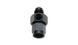 Vibrant -4AN male to female union adapter fitting with 1/8in NPT port, shown in close-up with metallic finish