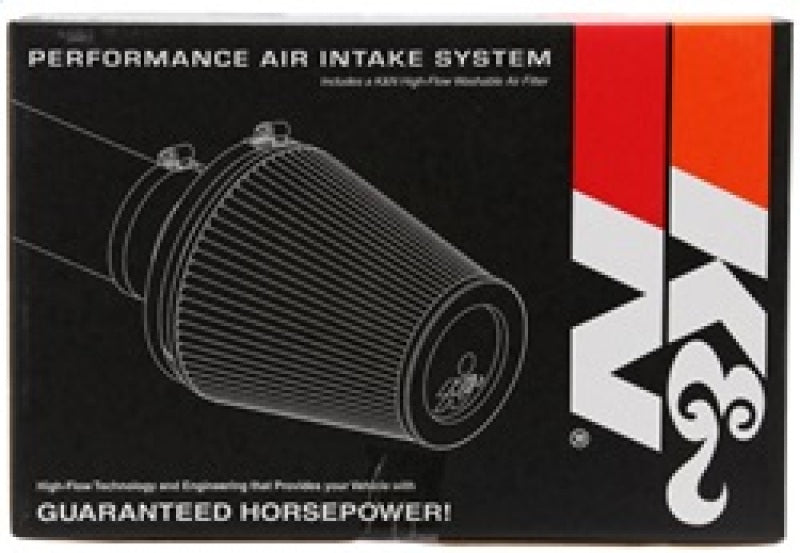 K&N Engineering cold air intake for 2010 Chevrolet Camaro 3.6L V6 Typhoon intake system, featuring a large air filter and intake tube.