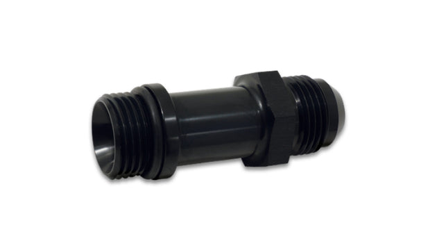 Vibrant Male -8AN to Male Straight ORB fitting with O-ring extender, 1.875 inches long, shown with detailed metal construction.
