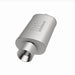 MagnaFlow muffler with tip, stainless steel, 14x5x8 inches, featuring dual inlet and outlet pipes, vehicle exhaust system component