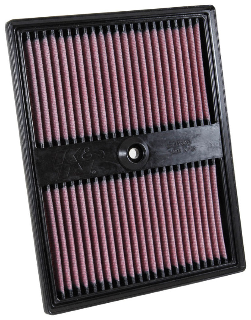 K&N Engineering drop-in air filter for 2015-2017 Audi A1 L3-1.0L F/I engine, designed for optimal airflow and filtration.