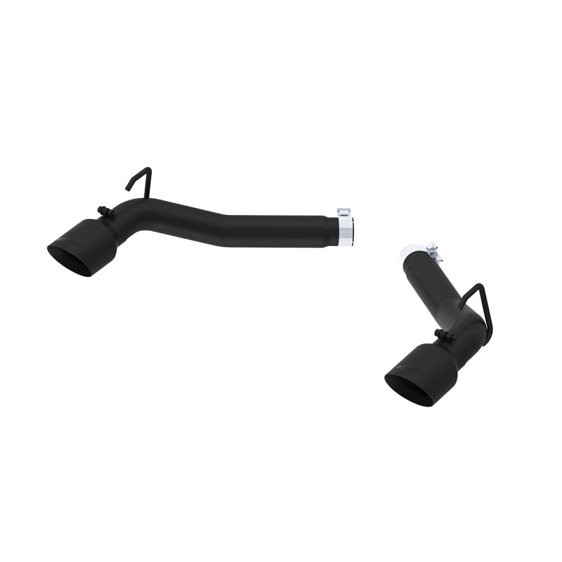MBRP black coated axle back muffler delete for 2010-2015 Chevrolet Camaro V6 3.6L, showing the sleek exhaust tip.