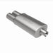 MagnaFlow muffler with stainless steel tip, 14x5x8 inch size, featuring dual inlet and outlet pipes for car exhaust system.