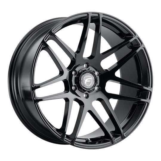 Forgestar X14 22x10 cast wheel in gloss black with 6x139.7 bolt pattern, ET30 offset, and 6.7-inch backspacing.