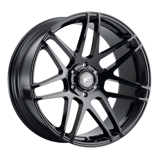 Forgestar X14 22x10 cast wheel in gloss black with 6x139.7 bolt pattern, ET30 offset, and 6.7-inch backspacing.