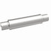 MagnaFlow Mag SS 4x14x14 muffler showing a polished stainless steel exterior and inlet/outlet pipes for 4x4 vehicles.