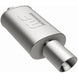 MagnaFlow stainless steel muffler with tip, 14x5x8 inches, featuring 2.25/4-inch inlet and outlet, automotive exhaust component