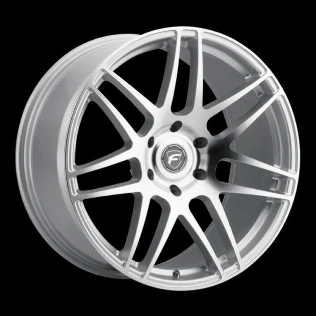 Forgestar F14 Drag 20x10 satin black cast wheels with 6x135 bolt pattern and ET38 offset on a car wheel.