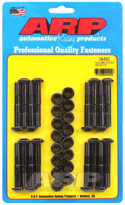 ARP Ford 289-302 standard rod bolt kit showing high-strength steel bolts for engine rebuilding and performance applications.