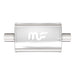 MagnaFlow Mag SS muffler with 14x4x9 inch size and dual 2.5-inch inlet and outlet pipes, shown in the image.