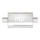 MagnaFlow Mag SS muffler with 14x4x9 inch size and dual 2.5-inch inlet and outlet pipes, shown in the image.