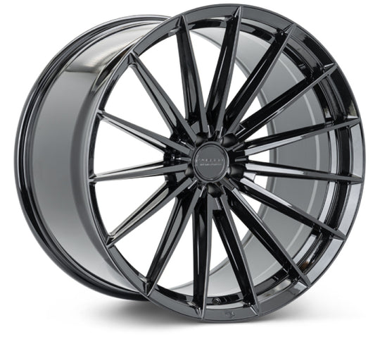Vossen HFX-4 22-inch forged wheel in gloss black, 10.5-inch width, 5x130 bolt pattern, ET20 offset, deep style.
