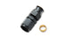 Vibrant -6AN female to 3/8 inch tube adapter fitting with brass olive insert, made of metal for automotive or hydraulic use.