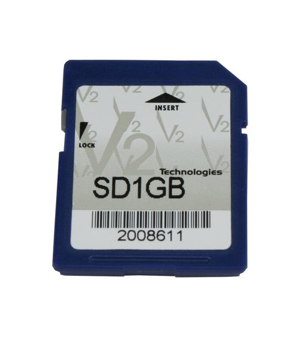 Innovate Motorsports 1 GB SD card for gauge components, shown with standard rectangular shape and label on the front.