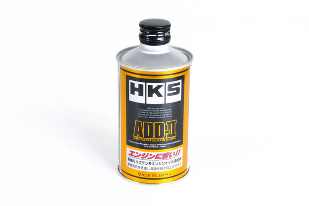 HKS ADD-II engine oil additive bottle, 200ml, for motor oils, with branding and product label visible.