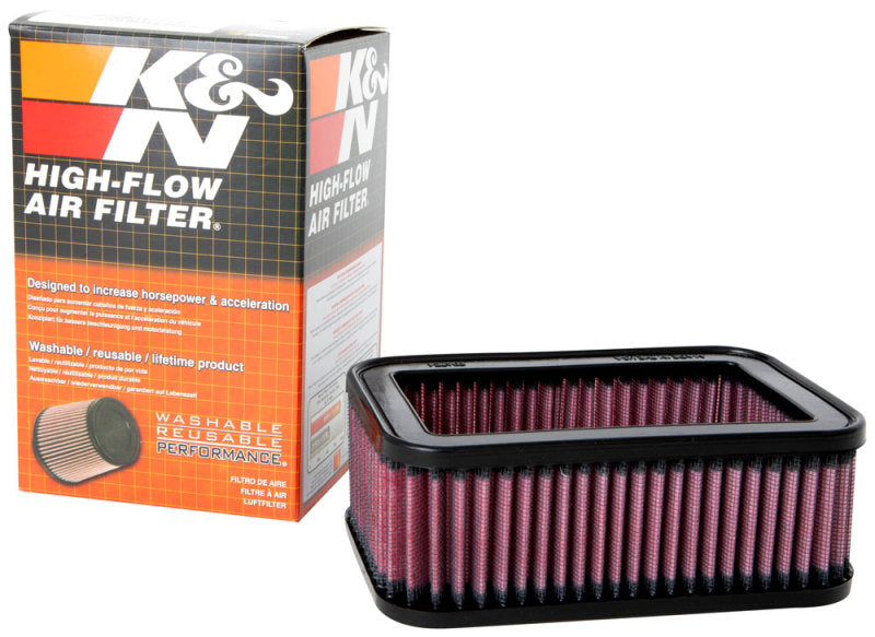K&N Engineering rectangular drop-in air filter with 6.75-inch length, 4.5-inch width, and 2.5-inch height for improved engine airflow