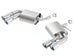 Borla axle back exhaust for 2016 Chevy Camaro V6, rear section with polished tips and dual exhaust pipes, no dual mode valves.