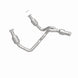 MagnaFlow direct fit catalytic converter for 2015 GMC Yukon XL V8 6.2L engine, showing the metal unit with inlet and outlet pipes.