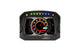 AEM CD-5LG carbon logging digital dash display with internal 10Hz GPS and antenna, showing gauges and digital readouts.