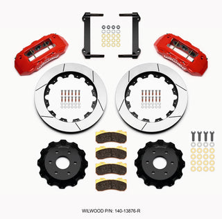 Wilwood TX6R front big brake kit with 16-inch red rotors on a 1999-2014 GM Truck/SUV 1500, showing brake calipers and rotors.