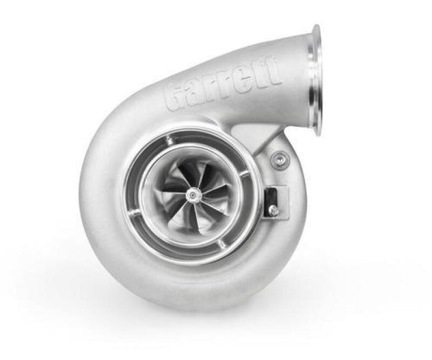 Garrett G-XRace GXR38-64 64mm CH V-Band Super Core assembly showing metal construction and V-band connection for turbochargers.