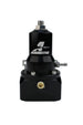Aeromotive fuel pressure regulator with 30-120 PSI range, .500 valve, dual AN-10 inlets, and AN-10 bypass for performance vehicles.