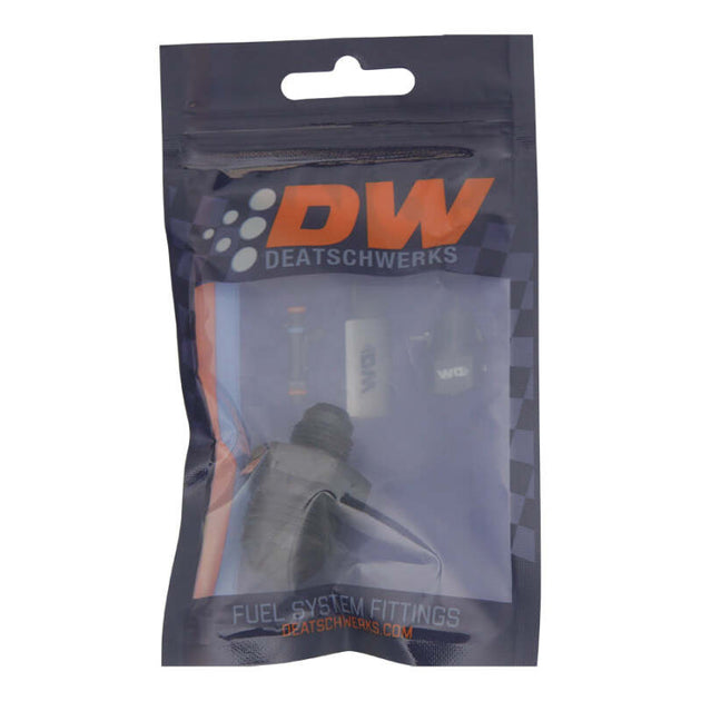 DeatschWerks 10AN to 6AN male flare reducer fitting, straight anodized matte black metal hose connector for fuel or oil lines