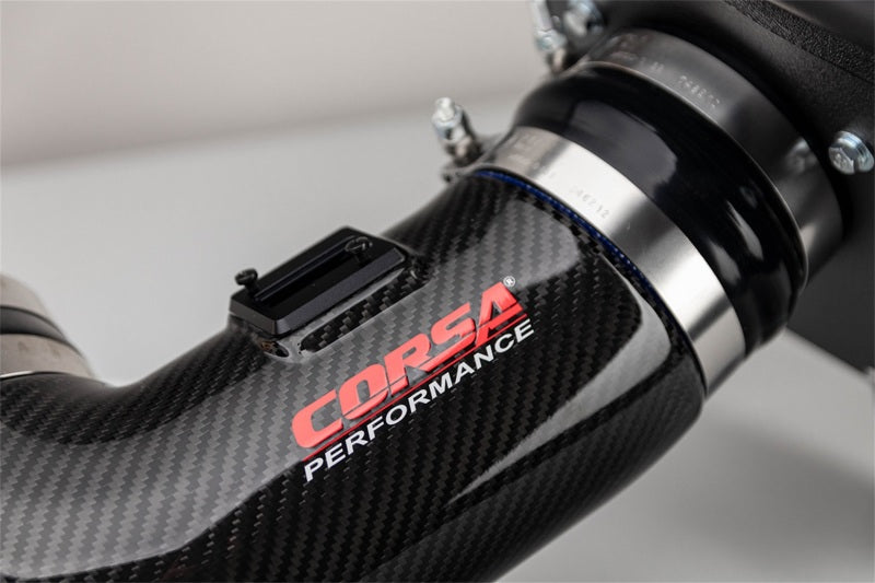 Chevrolet Camaro ZL1 2017-2023 cold air intake by CORSA Performance with carbon fiber construction and MaxFlow 5 oil filtration system