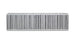 Vibrant vertical flow intercooler core with 24-inch width, 6-inch height, and 3.5-inch thickness showing detailed cooling fins.