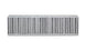Vibrant vertical flow intercooler core with 24-inch width, 6-inch height, and 3.5-inch thickness showing detailed cooling fins.
