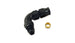 Vibrant 90-degree 1/2 inch tube to -8AN flare adapter fitting with olive inserts, designed for high-performance fluid connections.