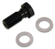Vibrant banjo bolt fitting with 5/8 inch thread size and 24mm length, showing the metal bolt with detailed threading.