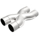 MagnaFlow Smooth Trans X 3/3 X 14 stainless steel X pipe for vehicle exhaust systems, showing the polished metal finish.